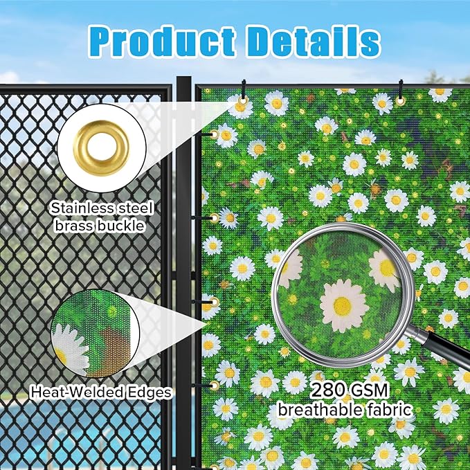 UPGRADE Custom Scenic Privacy Fence Screen for Outdoor Full-Color Printed Fence Cover with PVC Mesh UV Resistant, Weatherproof Perfect for Garden, Balcony, Backyard