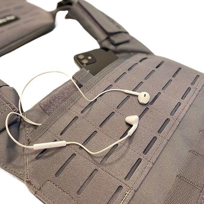 Northgym Adjustable Weighted Vest/Incl. 3D Weight Plates in 14lbs / 20lbs/ 30lbs/ 42.5lbs - Optimized Weight Distribution and with Curved Plates for Running, Functional Training and Working Out