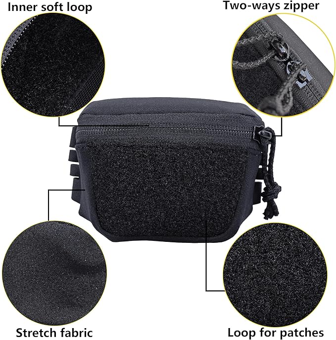 Tactical NVG Battery Pouch Helmet Mounted, Counter Weight Pouch GP Balance Retention for Fast MK1 PJ Airsoft Helmet