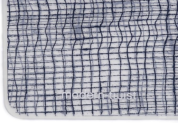 Modern Twist Placemat 100% Food-Grade Silicone, Waterproof and Reusable, Linen - Denim