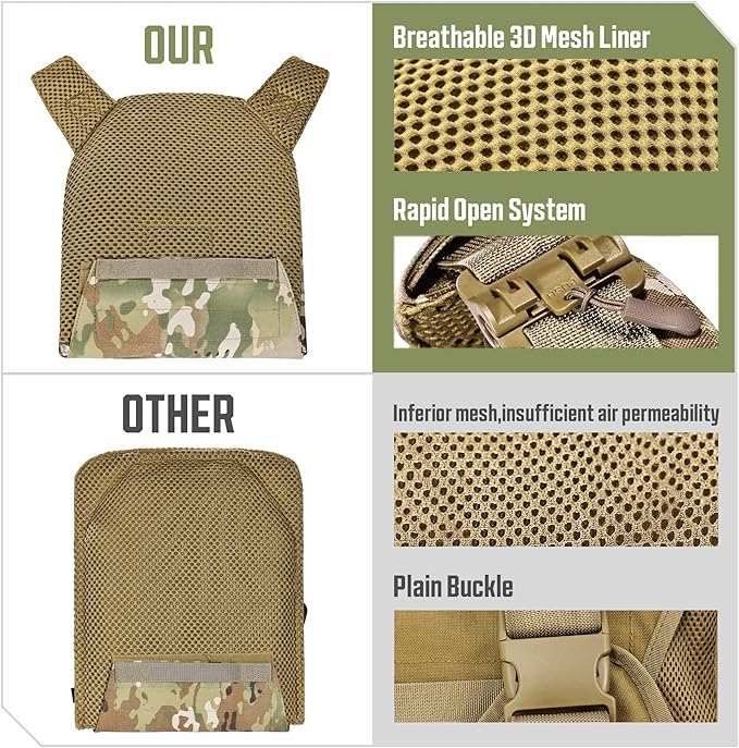 GFIRE Tactical Vest - Airsoft Lightweight Modular 3D Breathable Quick Release Vest, Adjustable Tactical Gear for Training