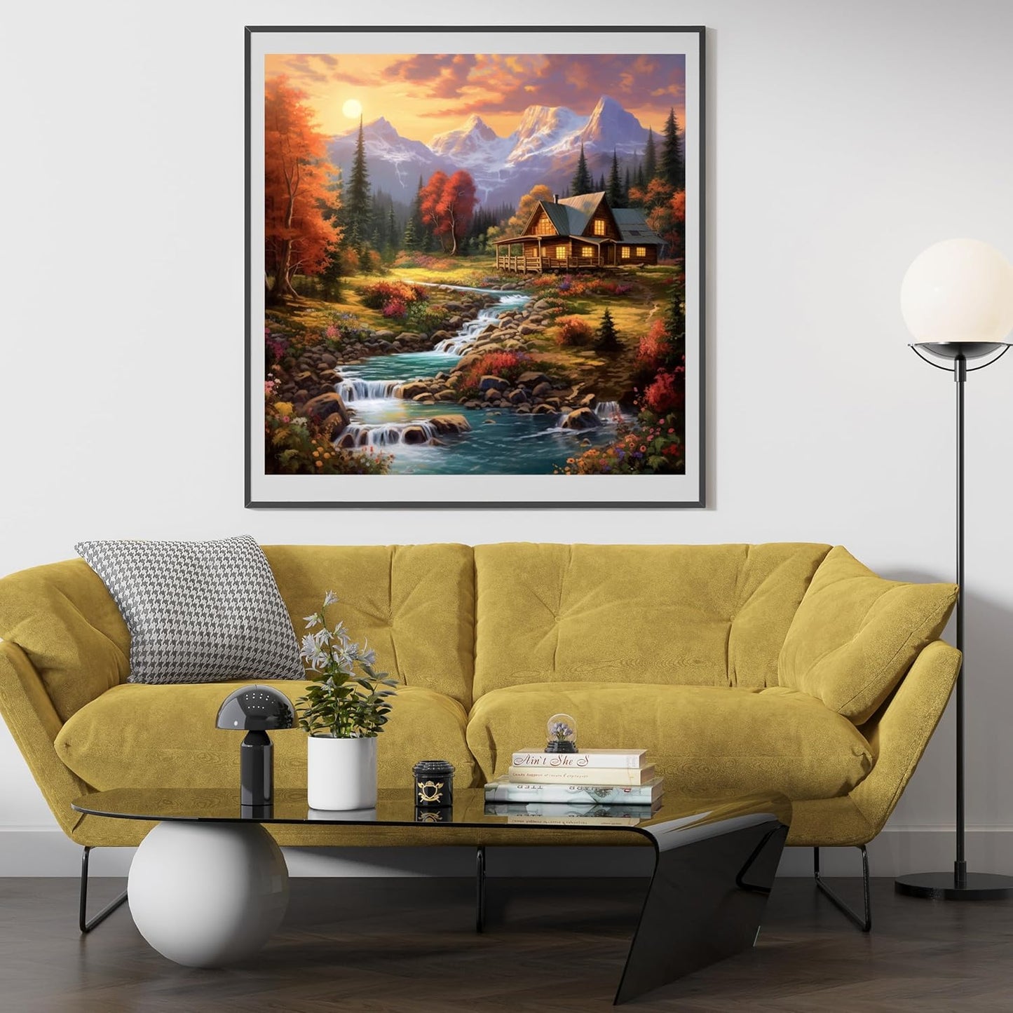 14CT Counted Cross Stitch Kits for Adults Mountain Flowers Advanced Stamped Cross Stitch Kits for Adults (Mountain 6)