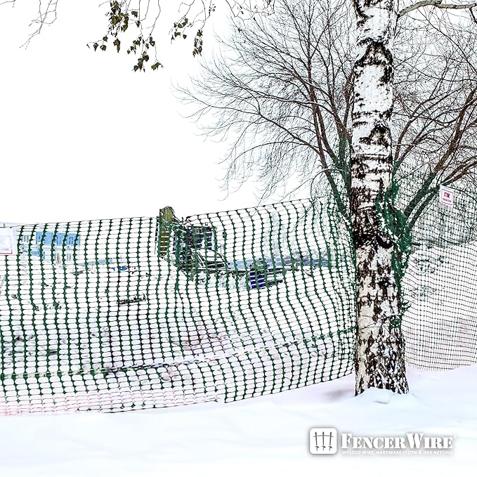 Fencer Wire 4 ft. Safety Fence, 100 ft. Green Plastic Fencing Roll for Construction, Pet and Event Fencing, 4 cm x 10 cm Mesh