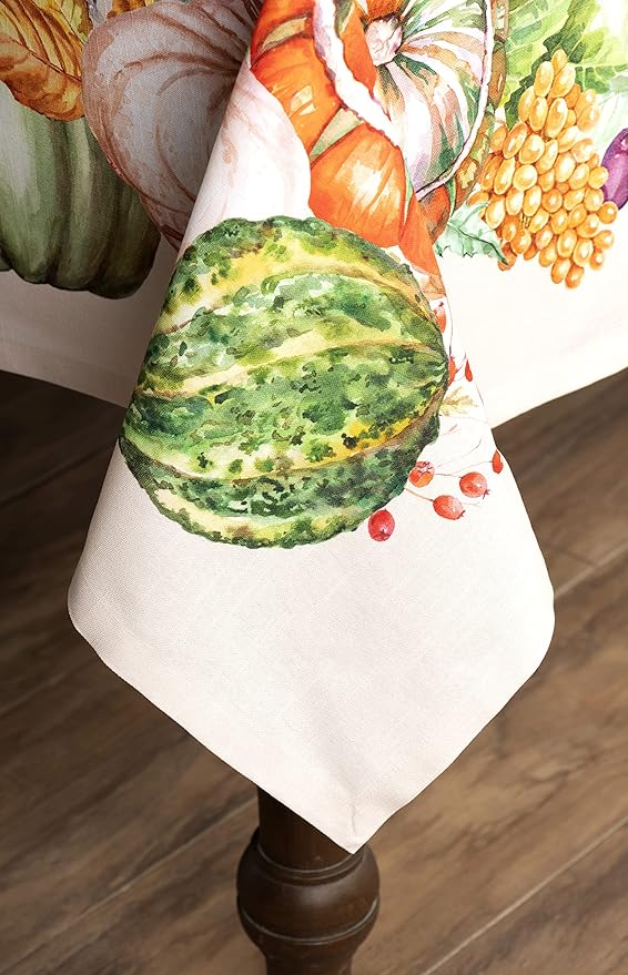 Maison d' Hermine Table Cloth Square Table 100% Cotton 54 x 54 Inches Fall Tablecloth Reusable Everyday Use for Thanksgiving Christmas Decorations Dining Farmhouse Party (Lumina)