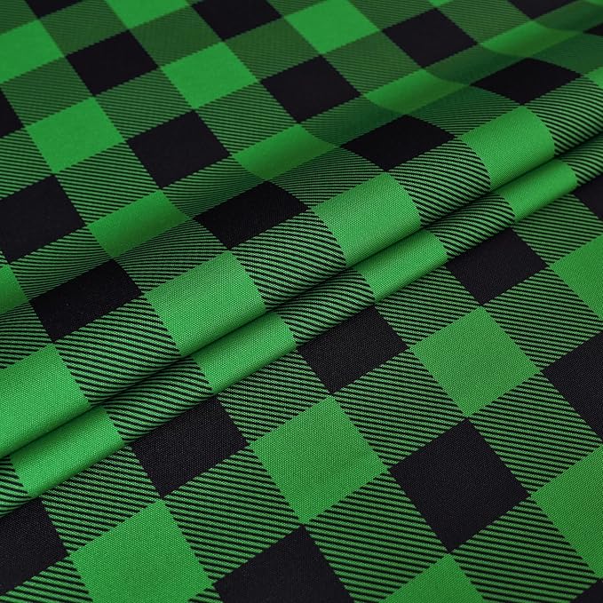 Gingham Tablecloth Fabric - Oblong 58x120 Water Resistant Irish Table Cloth for Indoor Use - Christmas Tabletop Cover Perfect for Birthday, Picnics, Gardens, and Saint Patricks Day