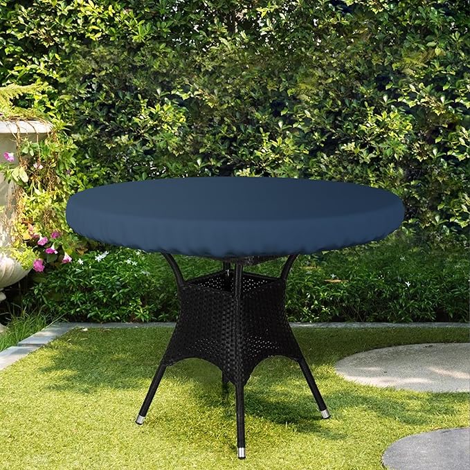 Covers & All Round Table Top Cover, 12 Oz Waterproof UV & Weather Resistant Patio Table Cover, Outdoor Table Cover for Patio Outdoor Furniture & Coffee Table (60" Dia x 4" H Inches, Blue)
