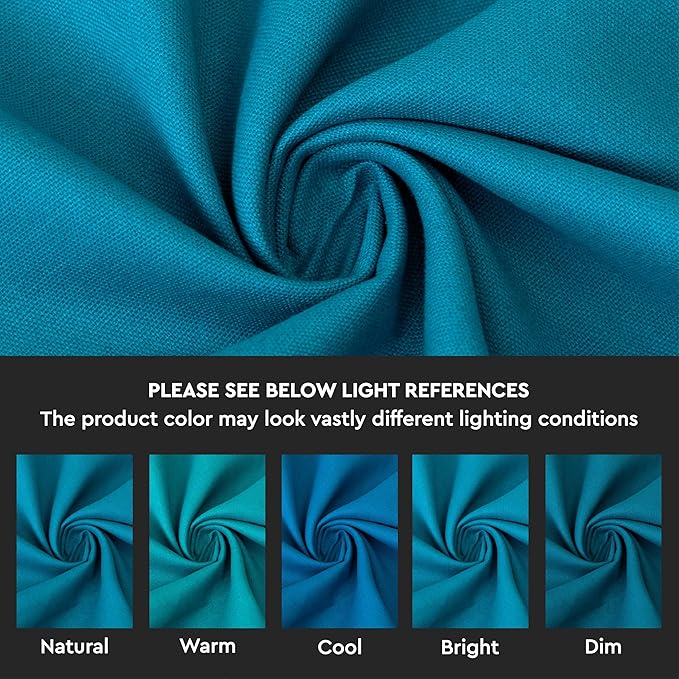 Encasa XO Table Runner 13"x104" Long | Cotton Canvas Fabric | Azul Blue Solid Color | Machine Washable & Durable