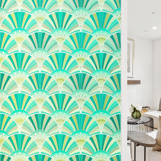 Beautyhero Window Privacy Film, Frosted Reeded Glass Cling, 3D Decorative Coverings with UV Blocking, Static Cling Tint for Bathroom Doors Cabinet