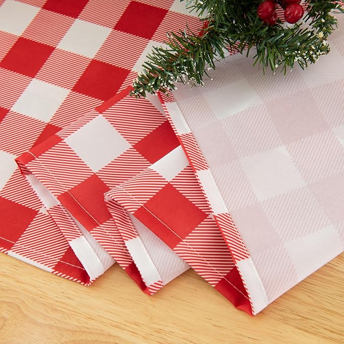 Classic Gingham Buffalo Tablecloth Fabric - Oblong 90x132 Inch Water Proof Checkered Table Cloth for Indoor Outdoor - Table Cover for Birthday, Picnics, BBQs, and Parties