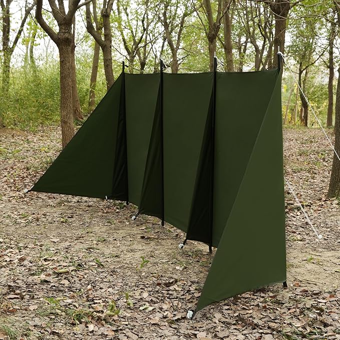 Himalaya Camping Windbreaks Privacy Fence Stove Windshield Shelter Wind Screen Windproof Multifunctional Portable Lightweight for Outdoor Camping (Deep Green)