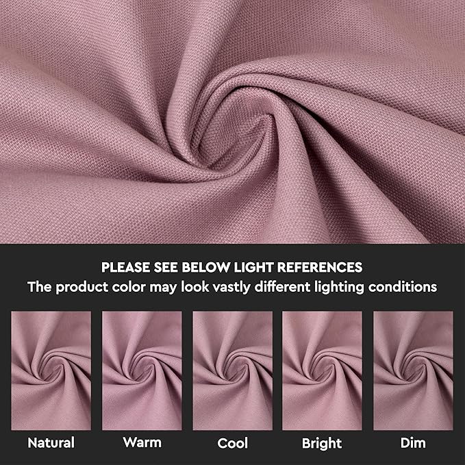 Encasa XO Table Runner 13"x72" Long | Cotton Canvas Fabric | Mauve Solid Color | Machine Washable & Durable