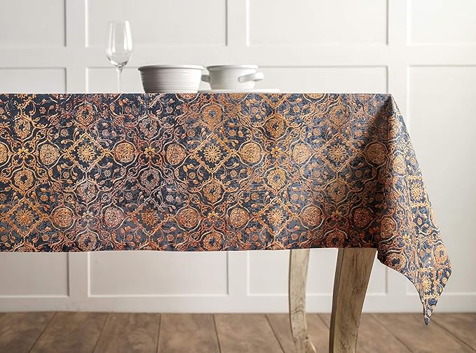 Maison d' Hermine Table Cloth Rectangle Table 100% Cotton 60 x 108 Inches Fall Tablecloth Reusable Everyday Use for Thanksgiving Christmas Decorations Dining Farmhouse Party (Imperfection)