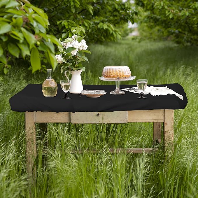 Covers & All Rectangle Table Top Cover, 12 Oz Waterproof UV & Weather Resistant Patio Table Cover, Outdoor Table Cover for Patio Furniture (80" L x 40" W x 5" H, Black)