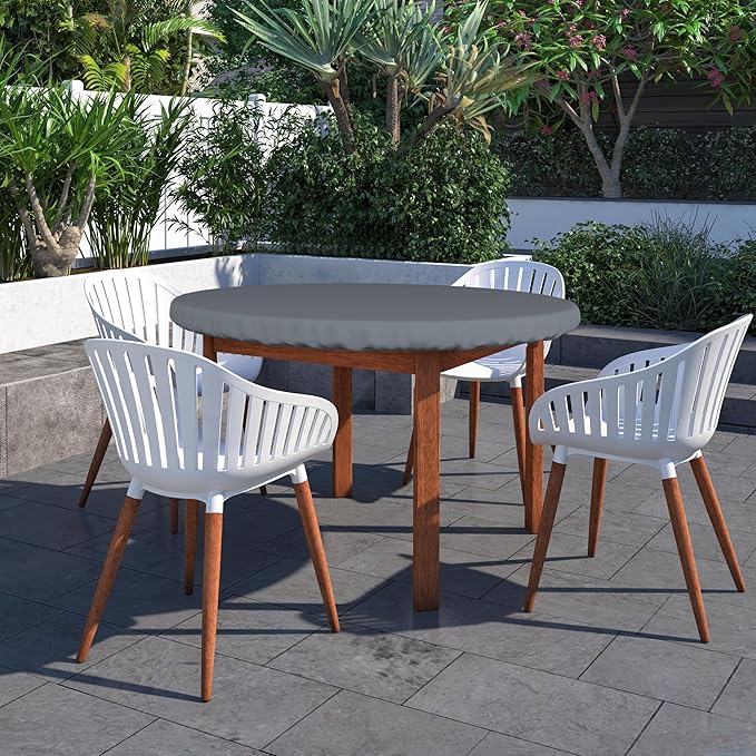 Covers & All Round Table Top Cover, 12 Oz Waterproof UV & Weather Resistant Patio Table Cover, Outdoor Table Cover for Patio Outdoor Furniture & Coffee Table (54" Dia x 4" H Inches, Gray)