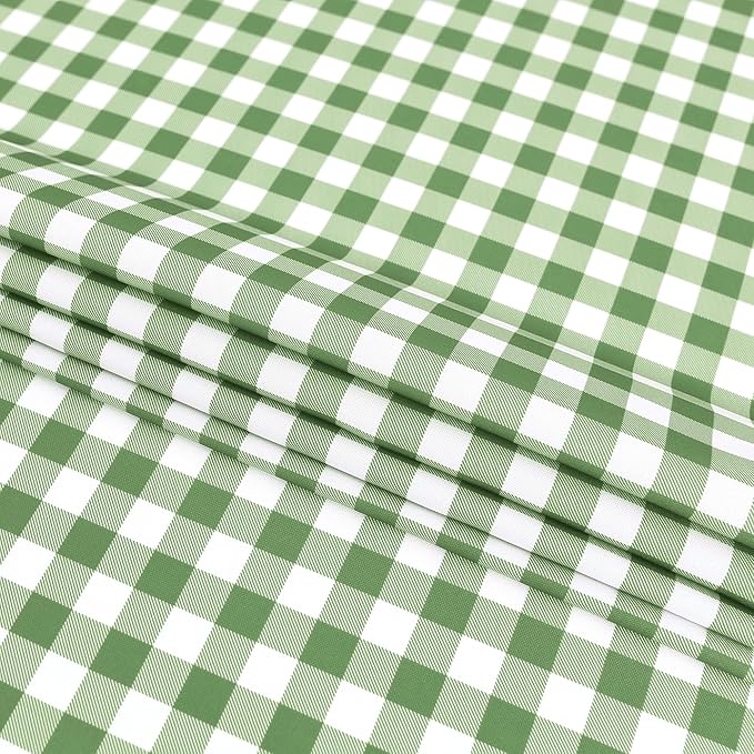 Waterproof Plaid Tablecloth Fabric - Oblong 52x70 Inch Classic Buffalo Tartan Table Cloth for Indoor/Outdoor Use - Washable Tabletop Cover for Dinner, BBQs, and Parties