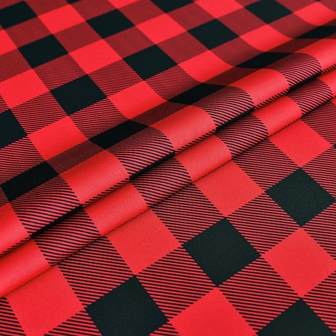 Red Gingham Christmas Plaid Tablecloth - Rectangular 58x102 Inch Water Resistant Table Cloth for Indoor/Outdoor Use - Holiday Table Cover for Kitchen, Picnics, and Parties