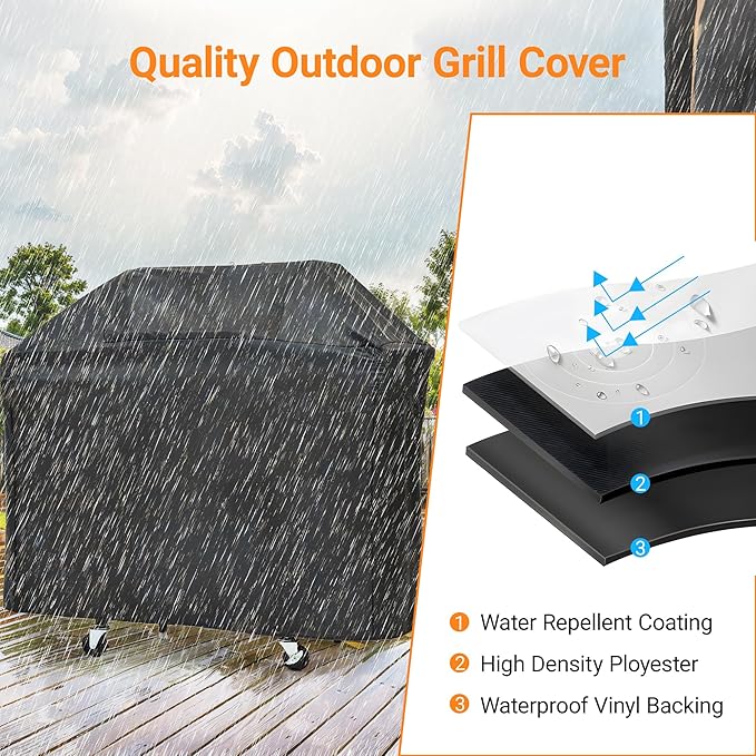 3 Burner Propane Gas Grill with Side Burner & Cover, Stainless Steel BBQ Grill, 40500 BTU Outdoor Gas Grill for Backyard, Patio, Camping & Outdoor Cooking