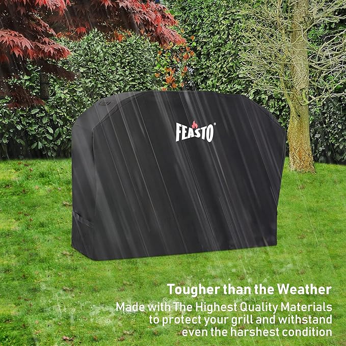 BBQ Grill Cover, 55 Inch Heavy Duty Waterproof Gas Grill Cover with Adjustable Velcro Strap, Anti-UV, Fade Resistant, Fits for Weber, Char Broil, Nexgrill, Royal Gourmet (55"L x 23"W x 42"H)