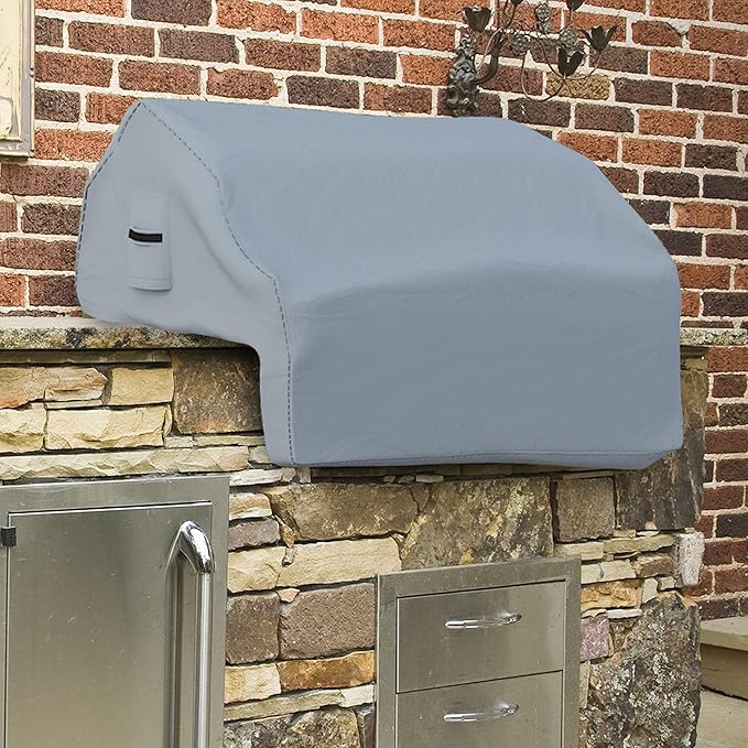 Covers & all Built-in Outdoor Grill Cover, Durable Heavy Duty 18 Oz Waterproof Cover Tuff Material with Air Pocket & Elastic for Snug Fit (44" W x 27" D x 26" H inches, Gray)