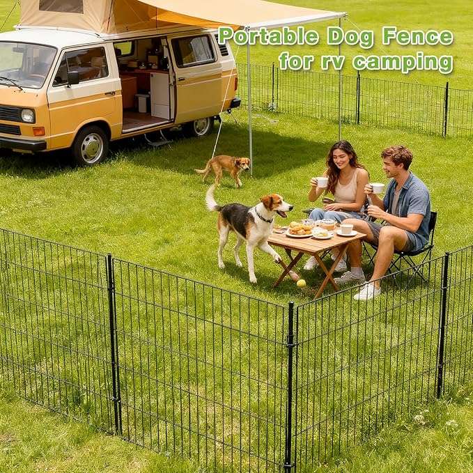 10 Panels No Dig Decorative Outdoor Garden Fence for Yard, Garden Animal Barrier Fencing,Rustproof Metal Edging Fence Border for Dog, Rabbits -48 in(H) X 210 in(L)