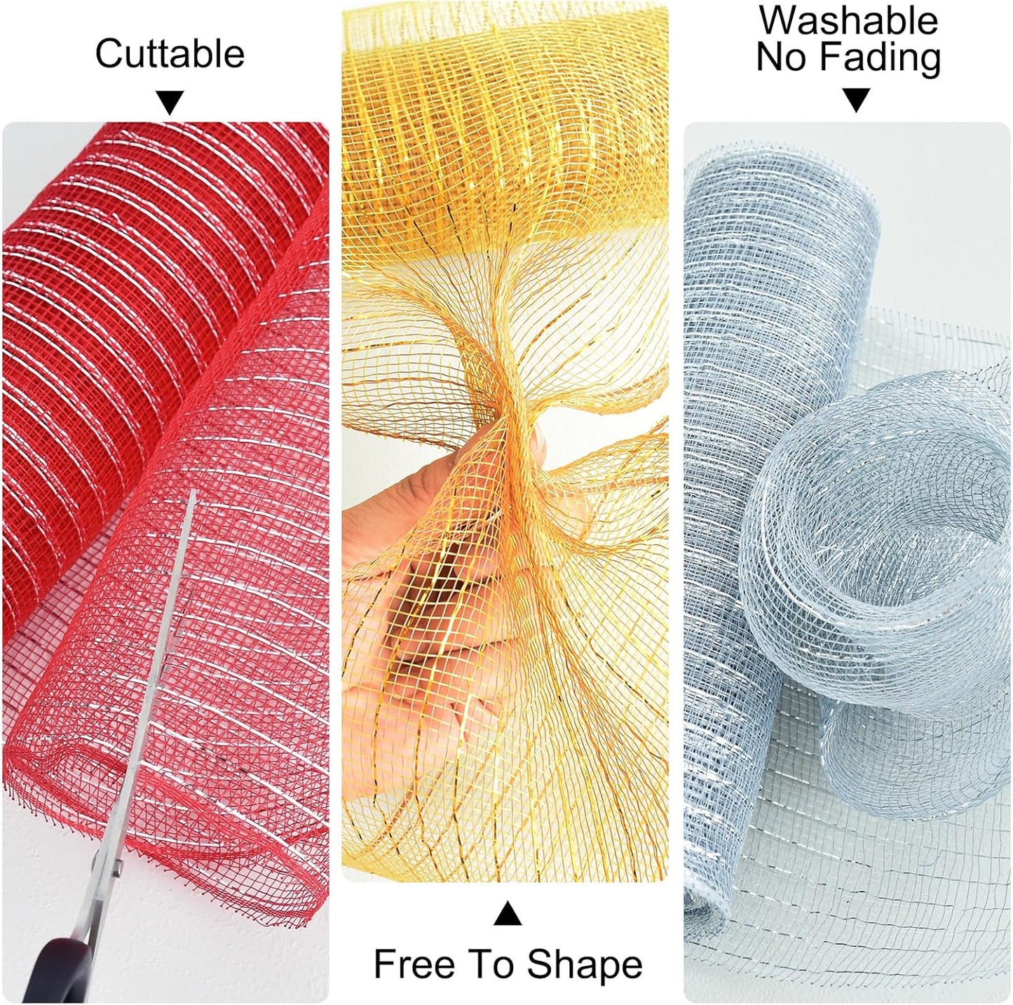 TONIFUL 2 Rolls 10 Inch Hot Pink Decorative Mesh Ribbbon Rolls for Mesh Wreath Supplies, Front Door Wreath Crafts Tree Decor Christmas Valentine's Day Decoration (10 yds/roll)