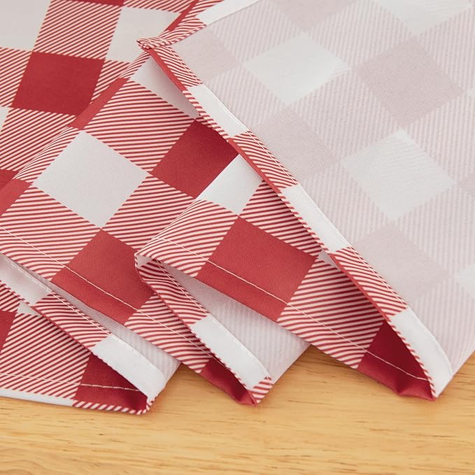 Waterproof Plaid Tablecloth Fabric - Oblong 52x70 Inch Classic Buffalo Tartan Table Cloth for Indoor/Outdoor Use - Washable Tabletop Cover for Dinner, BBQs, and Parties