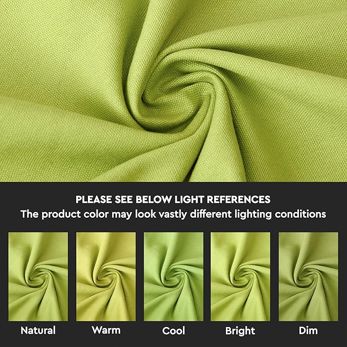 Encasa XO Table Runner 13"x104" Long | Cotton Canvas Fabric | Lime Green Solid Color | Machine Washable & Durable