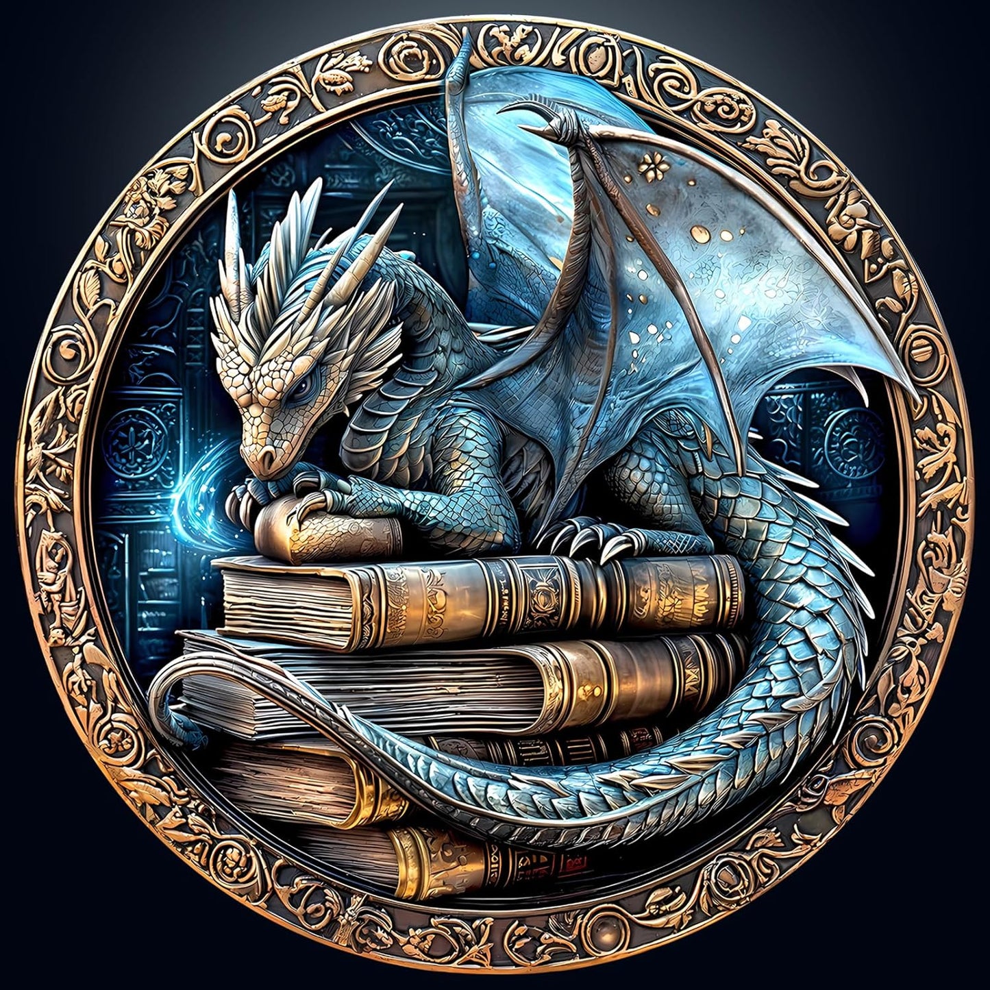 Round Puzzles for Adults 1000 Pieces, Hard Difficult Challenging Puzzles for Adults, Ancient Dragon Jigsaw Puzzles 1000 Pieces for Seniors, 3D Visual Flat Puzzle (26.6 x 26.6in)