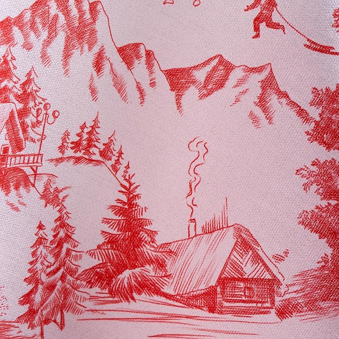 Maison d' Hermine Table Cloth Round Table 100% Cotton 63 Inches Fall Tablecloth Reusable Everyday Use for Thanksgiving Christmas Decorations Dining Farmhouse Party (Winter Jouy)