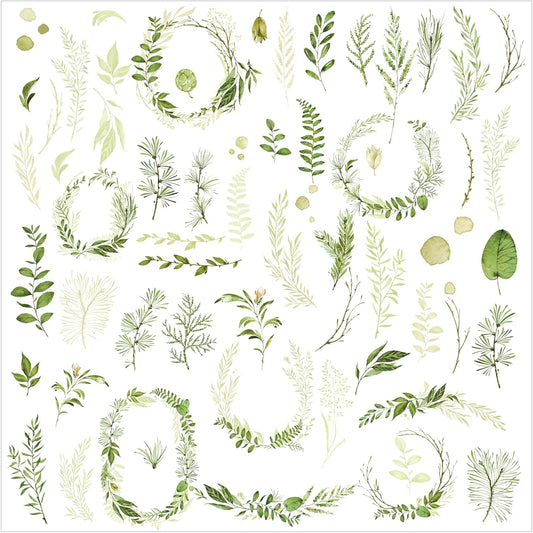 Vintage Vellum Stickers Floral Plants Elements Scrapbooking Supplies Flowers Botanic Natural Translucent Paper Self-Adhesive Junk-Journal Items (Spring Plants)