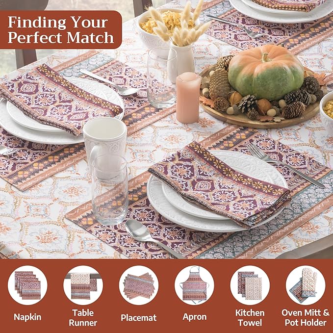 Maison d' Hermine Table Cloth Square Table 100% Cotton 54 x 54 Inches Fall Tablecloth Reusable Everyday Use for Thanksgiving Christmas Decorations Dining Farmhouse Party (Fair Isle)