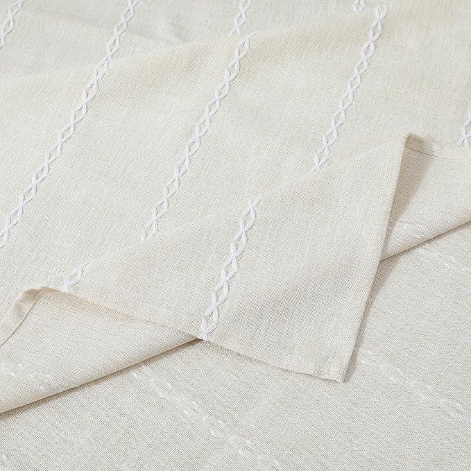 Chassic 60 x 60 inches Farmhouse Style Linen tablecloths, Wrinkle Resistant Washable Dining Room Table Cloths for Square Tables - Beige