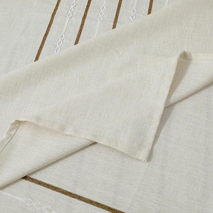 Chassic 60 x 60 inches Farmhouse Style Linen tablecloths, Wrinkle Resistant Washable Dining Room Table Cloths for Square Tables - Cream