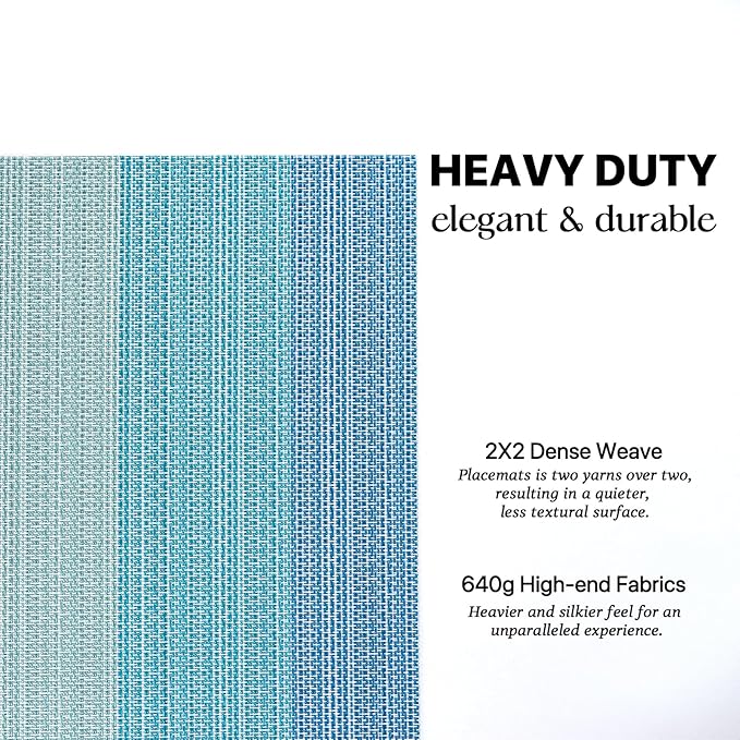 LEXMORE Placemats Set of 8 Vinyl/Plastic Woven Place Mats for Kitchen Table Indoor/Outdoor Washable Placemat Wipeable Dining Table Mats(Ocean Geode)