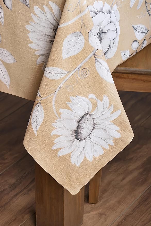 Maison d' Hermine Table Cloth Rectangle Table 100% Cotton 70 x 108 Inches Fall Tablecloth Reusable Everyday Use for Thanksgiving Christmas Decorations Dining Farmhouse Party (Pretty Autumn)