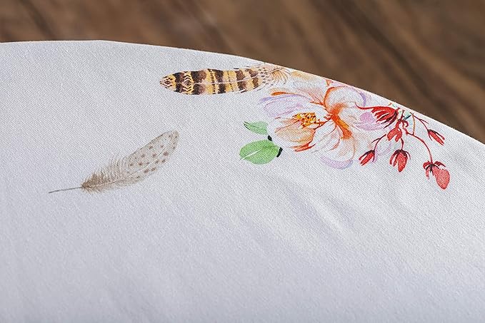 Maison d' Hermine Table Cloth Round Table 100% Cotton 63 Inches Tablecloth Reusable Decorative Everyday Use for Dining Room, Farmhouse, Home, Party, Festive & Wedding Spring Summer - Ibiza - Beige