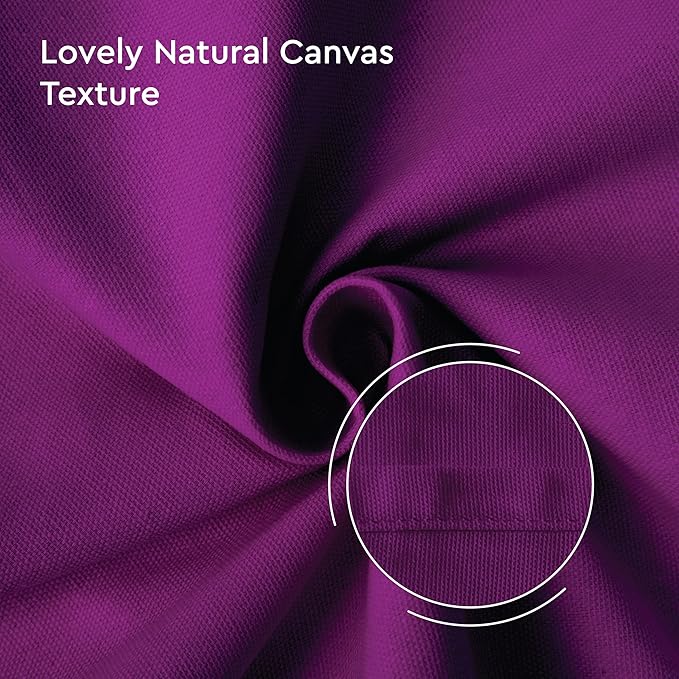 Encasa XO Table Runner 13"x36" Long | Cotton Canvas Fabric | Purple Solid Color | Machine Washable & Durable