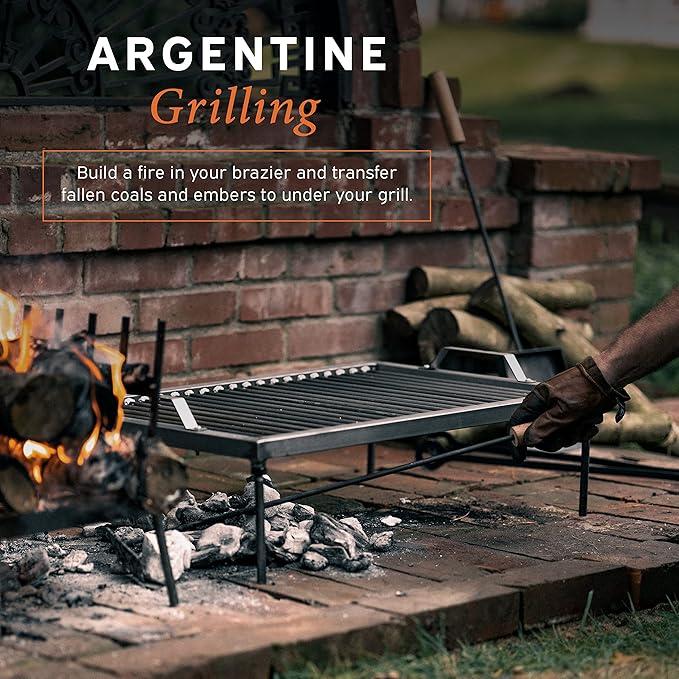 Argentine Grill - Argentinian Grills - Santa Maria Grill - Argentinian Parrilla Set with all Tools Included - BBQ Parrillas Asado