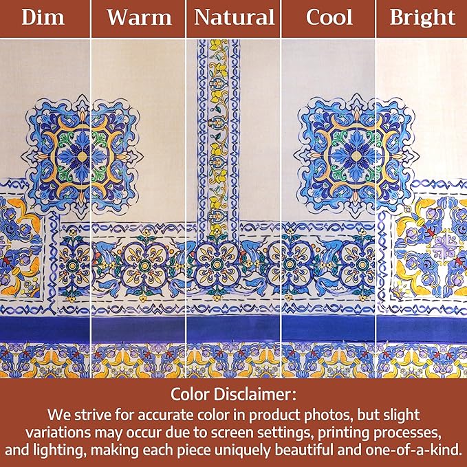 Maison d' Hermine Premium Table Cloth Rectangle Table 100% Combed Cotton 90 x 70 Inches Tablecloth Reusable Decorative for Dining Room, Farmhouse, Home, Party, Festive & Wedding - Sciacca