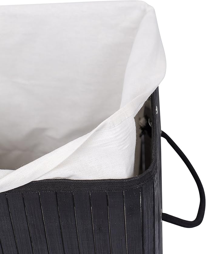 BIRDROCK HOME Square Laundry Hamper with Lid and Cloth Liner, Medium Basket with Soft Handles, Durable Collapsible Fabric Bin for Clothes,Towels, Dorm, Narrow Closet, Bedroom, Dirty Laundry - Espresso