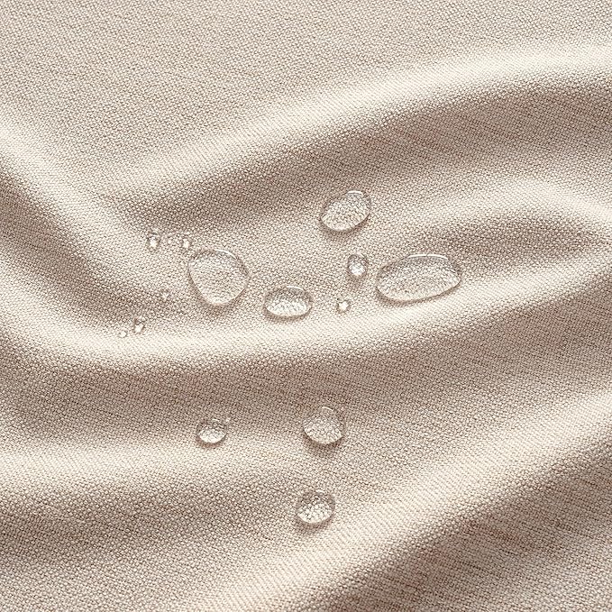 MIULEE Natural-Black Linen Polyester Tablecloth 60x84 Inch Spring Rectangle Table Cloth Waterproof,Stain Resistant & Wrinkle Resistant for Dining Party Wedding