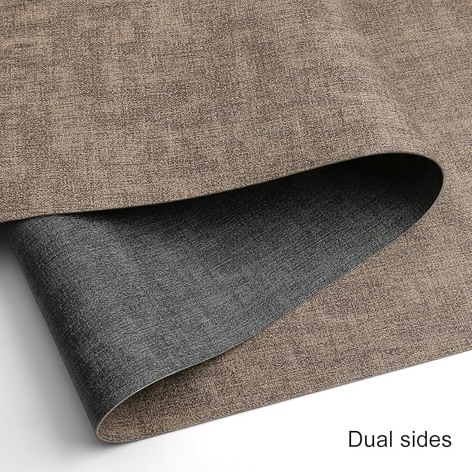 Table Runners 55 Inches Long, Dual-Sided Faux Leather Farmhouse Table Runner Waterproof Heatproof Non-Slip for Living Room Party Home Decor Holiday Decorations(Gray Brown, 12 x 55 Inch)