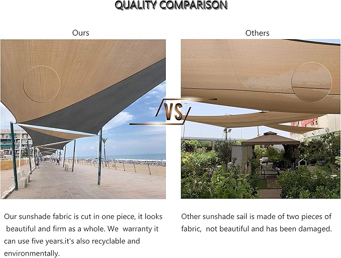 Tronssien Rectangle 16'x20' Sun Shade Sail,95% UV Blockage Canopy Awning for Outdoor Patio and Garden, Yard Activities