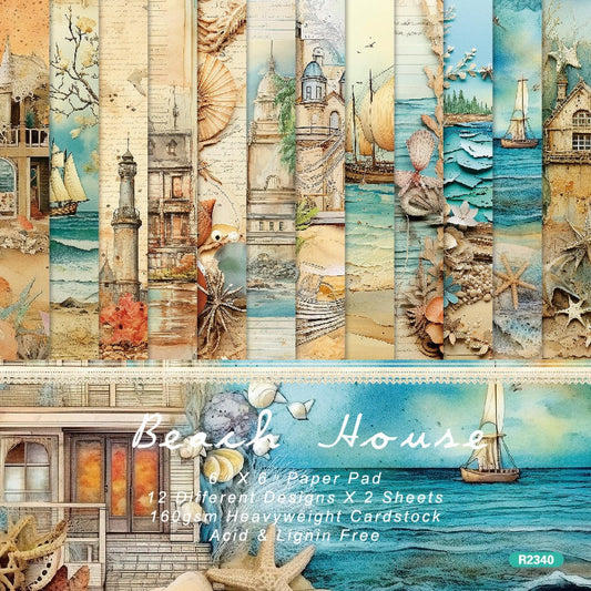 YASMEN 6"x6" Scrapbook Paper Pad - 24 Sheets of Patterned Cardstock for Card Making, Scrapbooking, Junk Journal, DIY Gift Cards - Single-Sided Decopodge Decorative Craft Paper