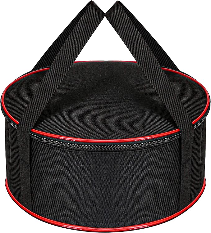 Camping Tableware Organizer Outdoor Hiking Plate Dishes Bowl Pot Storage Bag, Large Round Crockery Protectors Travel Dinnerware Chest, Camp Dish Bags with Zipper for Cupboard