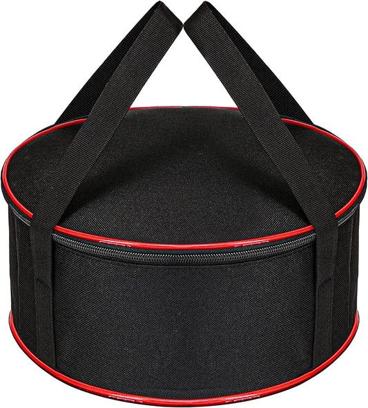 Camping Tableware Organizer Outdoor Hiking Plate Dishes Bowl Pot Storage Bag, Large Round Crockery Protectors Travel Dinnerware Chest, Camp Dish Bags with Zipper for Cupboard