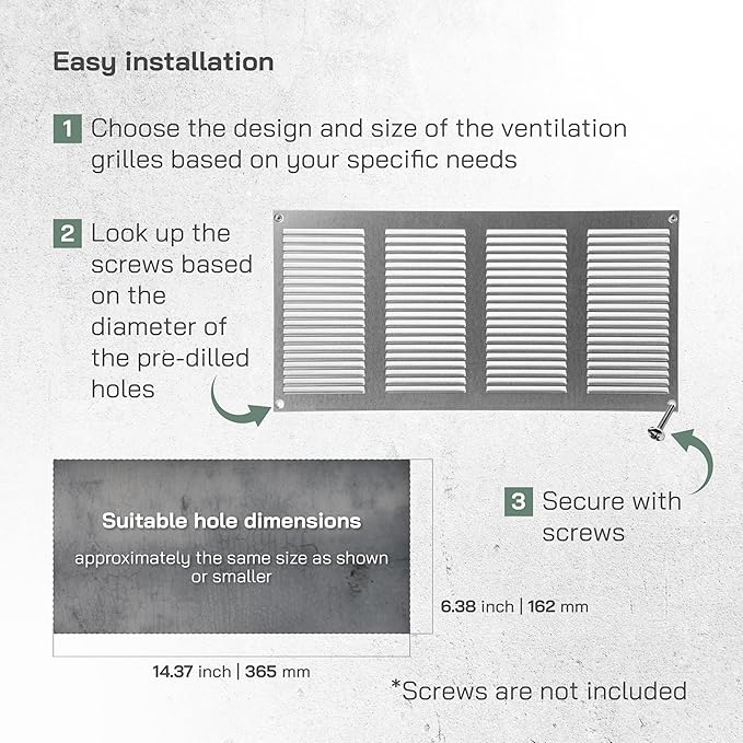 Vent Systems 16" x 8" Inch Brown Metal Air Vent Cover - Louvered Wall Grille with Built-in Mesh Screen - Weather Resistant HVAC Duct Cover for Exhaust and Supply in Home, Garage - Indoor & Outdoor Use