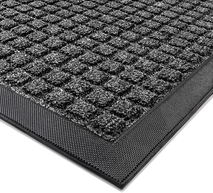 Front Door Mat Outside Entrance, 6' x 3' Heavy Duty Indoor Outdoor Door Mats for Entryway, All Season Weather Outdoor Doormat, Natural Rubber Non Slip Welcome Mats for Front Door