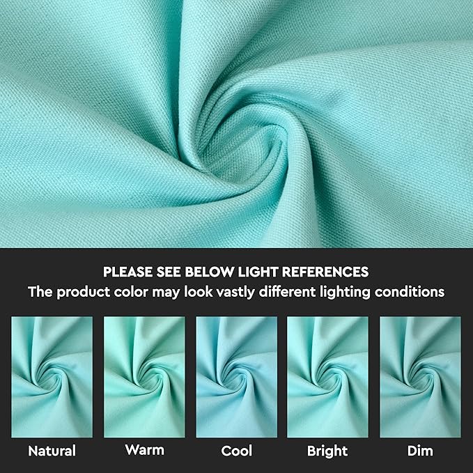 Encasa XO Table Runner 13"x72" Long | Cotton Canvas Fabric | Egg Blue Solid Color | Machine Washable & Durable