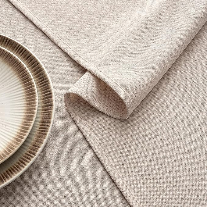 MIULEE Natural Linen Polyester Tablecloth 60x104 Inch Spring Rectangle Table Cloth Waterproof,Stain Resistant & Wrinkle Resistant for Dining Party Wedding